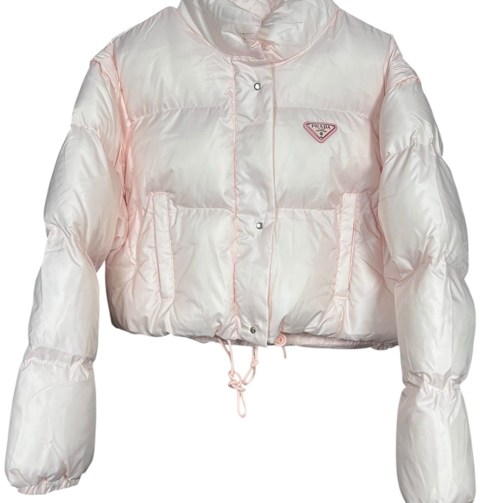 Prada Pink and White Puffer Jacket